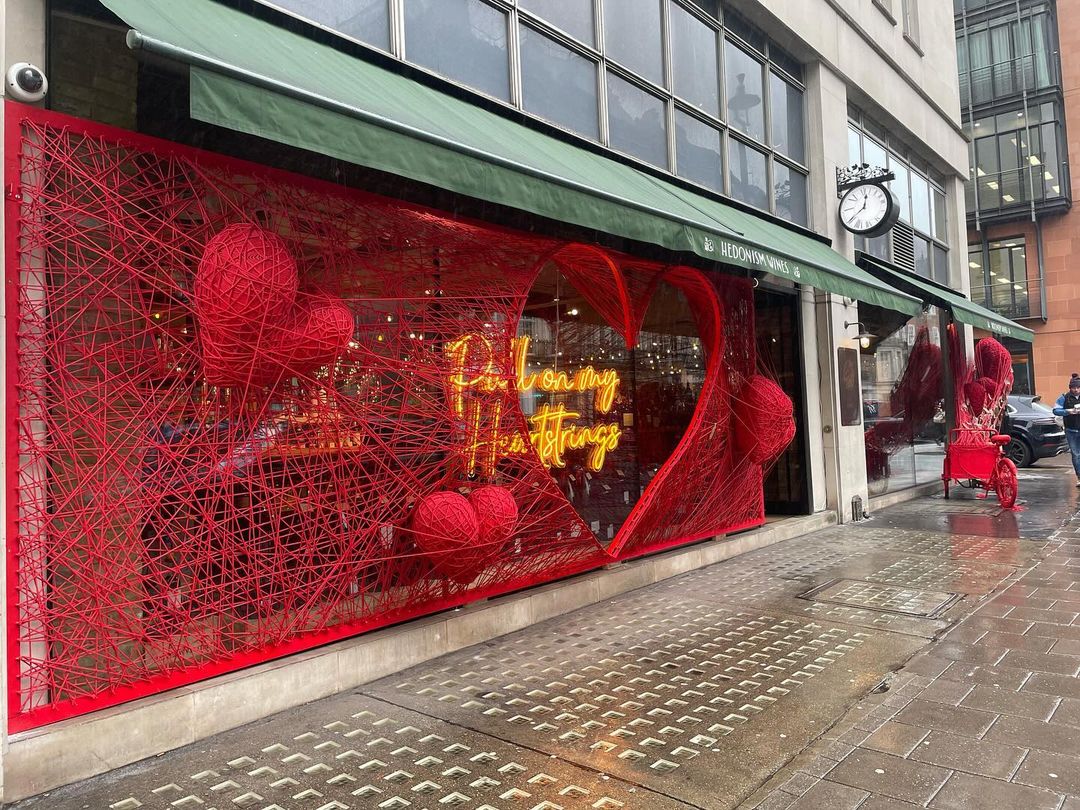 Valentines retail display knightsbridge kingston mayfair