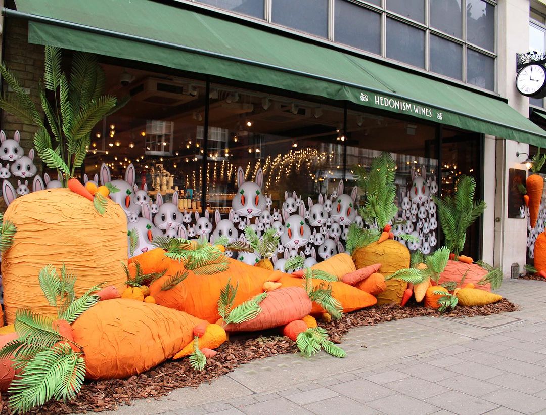 Easter Carrot display at Hedonism Wines