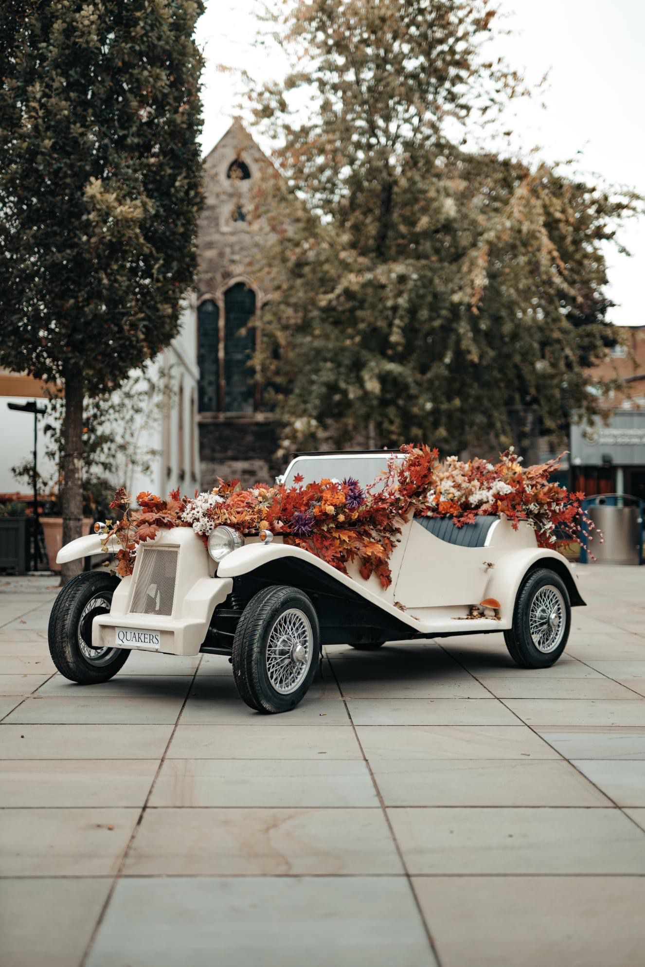 Autumn leaf covered Car